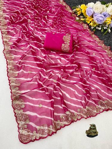 Vastrangan georgatte lehriya saree wholesale india